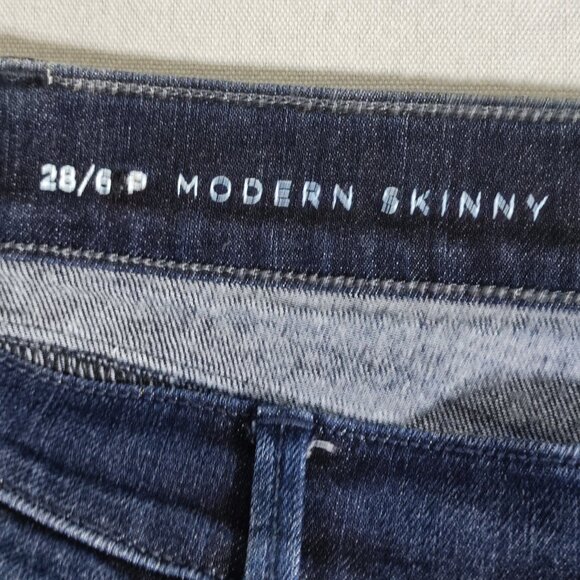 LOFT Ann Taylor Jeans women's size 28(30)/6 P indigo blue colour Modern Skinny - Picture 6 of 14